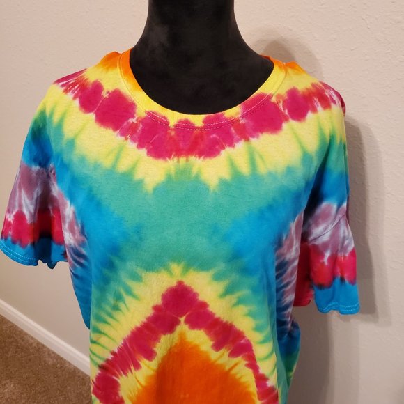Hanes Boho Bohemia Tie Dye T-shirt 100% cotton Size XL. - Picture 1 of 11